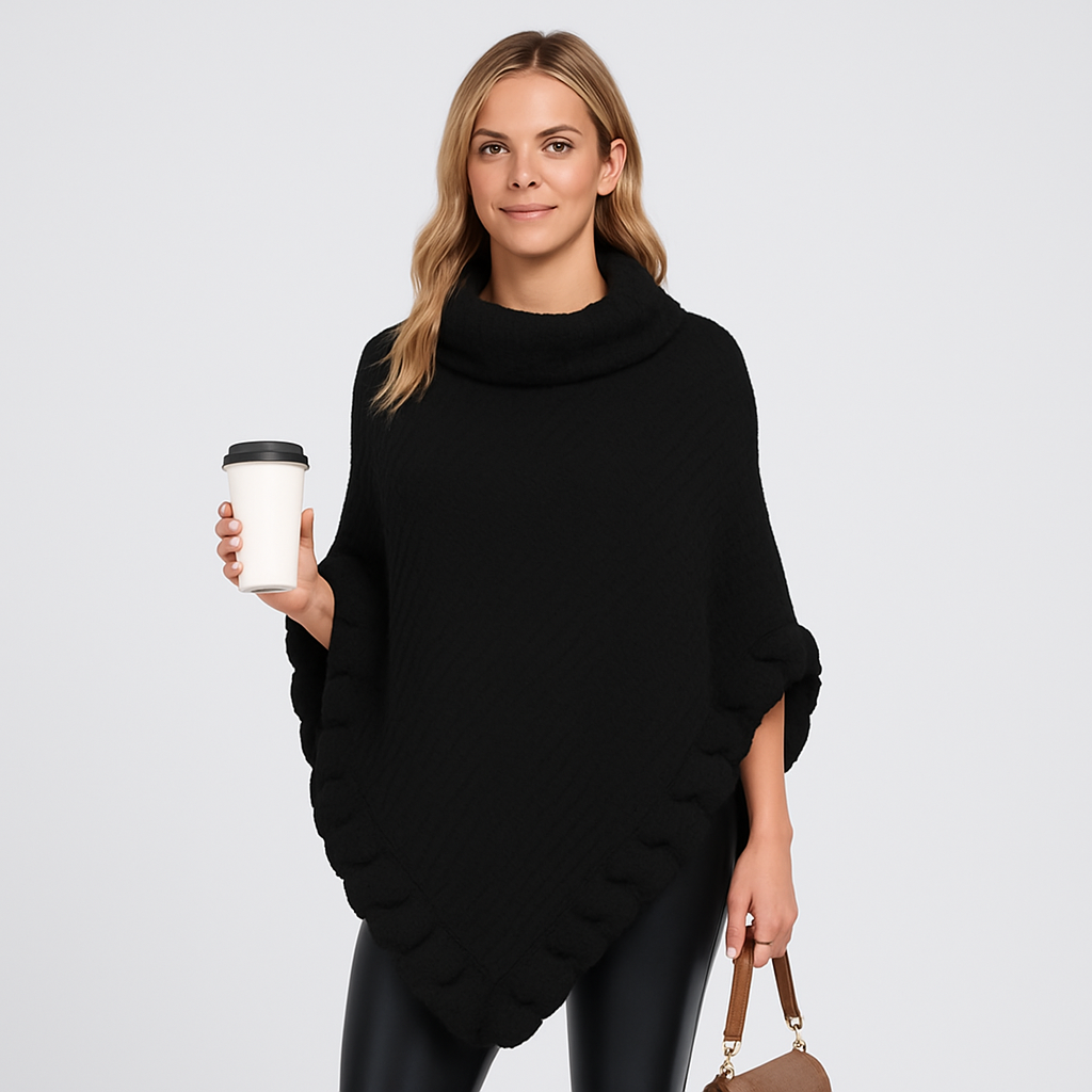 Maribeth | Cardigan with Faux Fur Trim and Asymmetric Hem