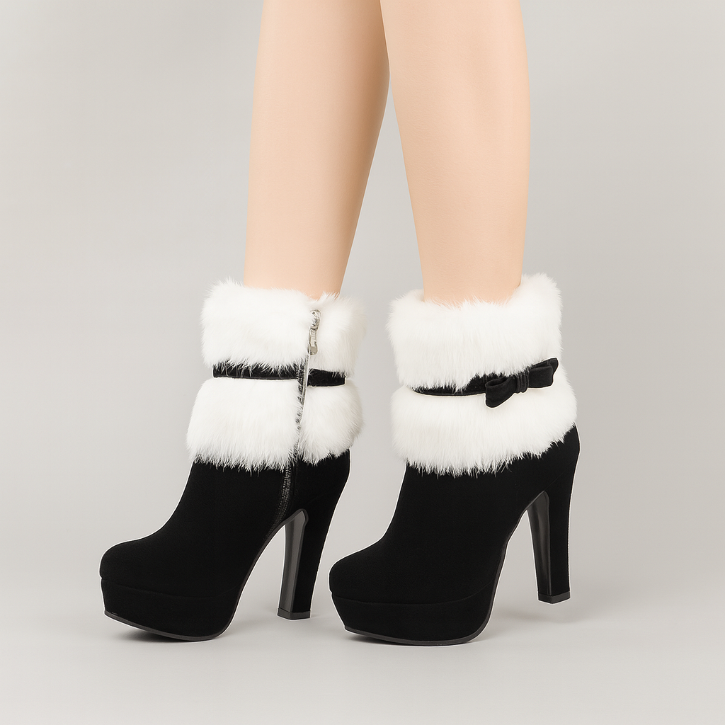 Marivelle | Plush Winter Boots with Bow