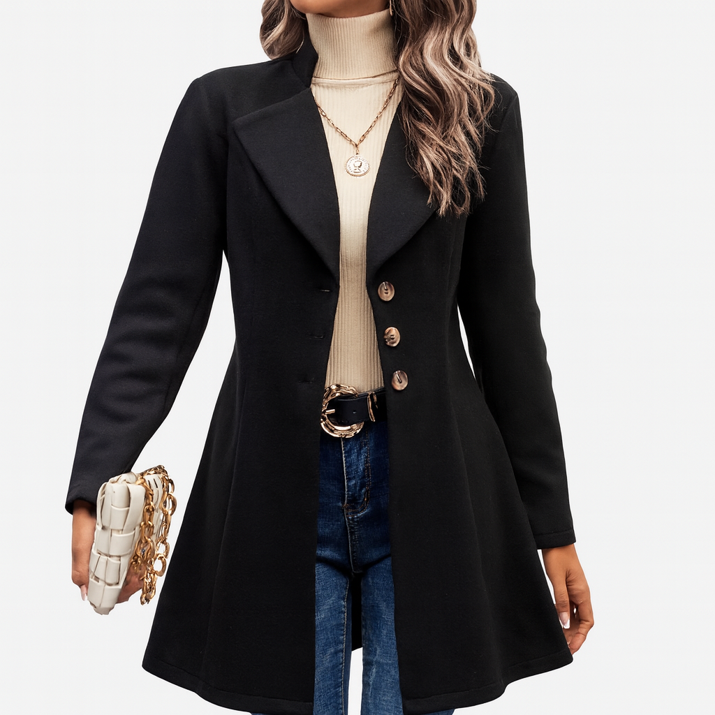 Marlene | Women's Winter Coat with Button Closure and Long Sleeves
