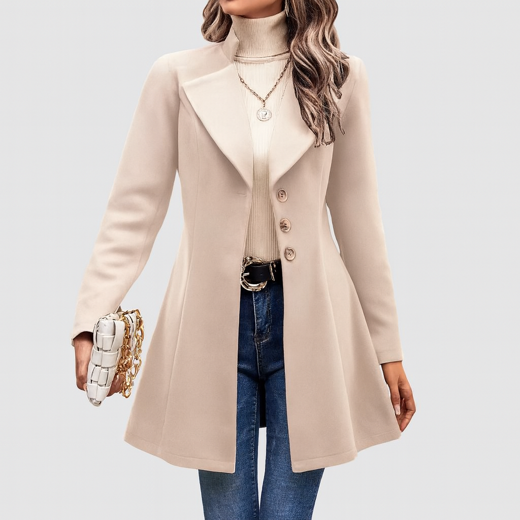 Marlene | Women's Winter Coat with Button Closure and Long Sleeves