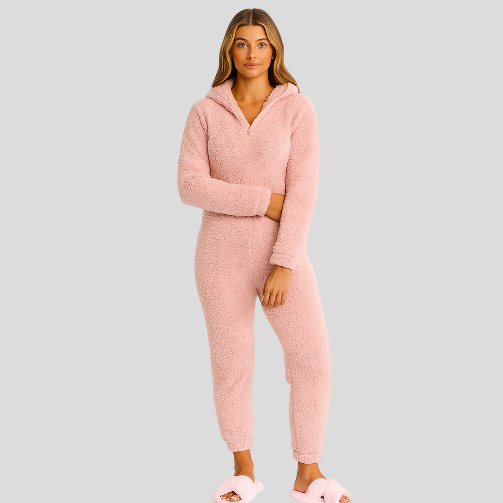 Mirella | Plush Hoodie Pajama with Zipper