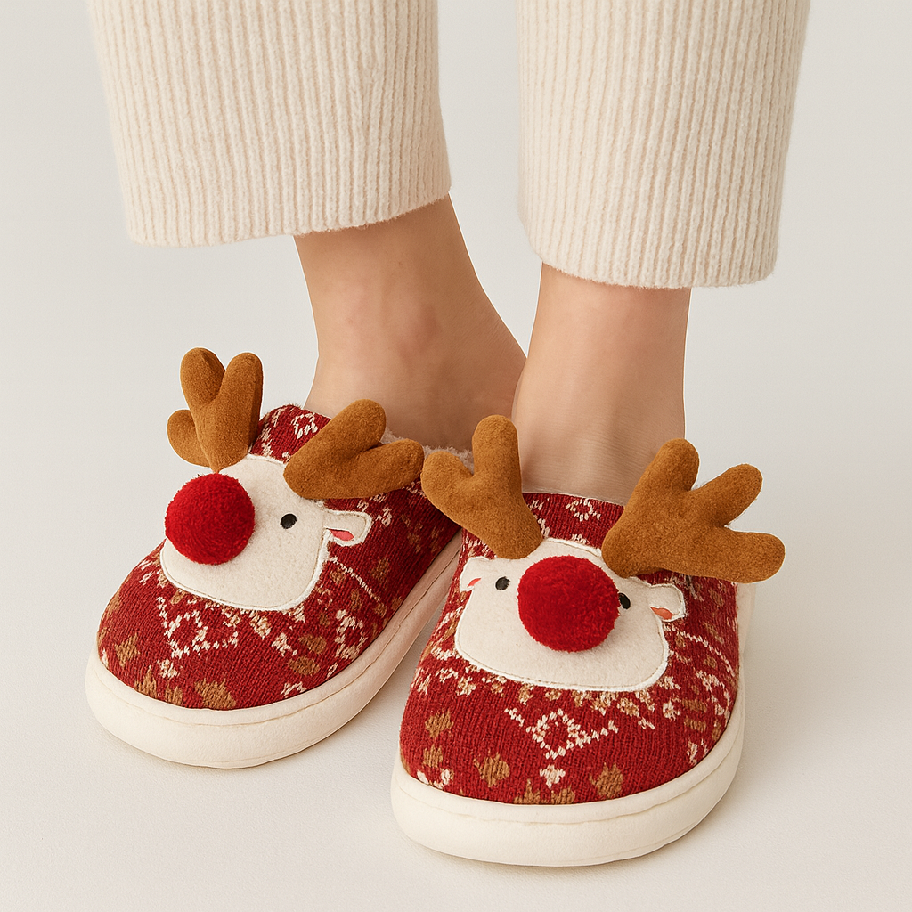 Nordora | Winter House Shoes with Deer Motif