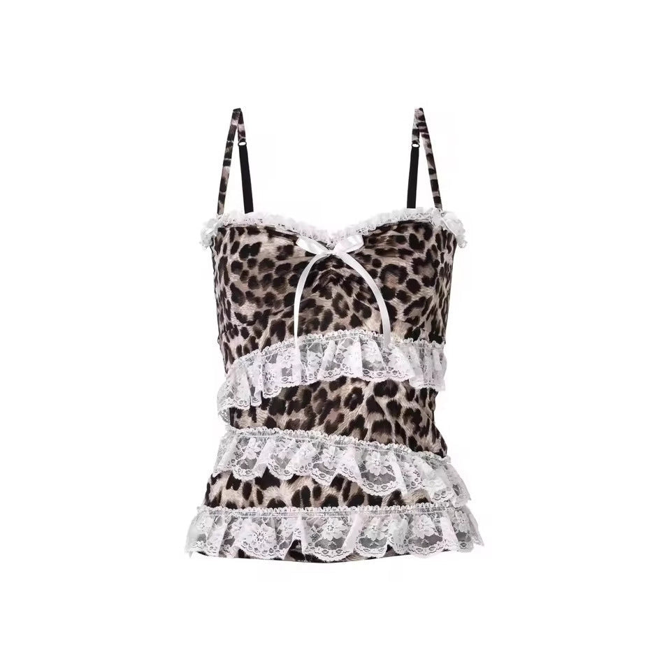 Elara - Leopard print with delicate ruffle details