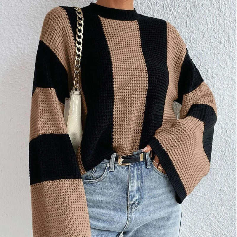 Josefine – Casual sweater with striped pattern and round neckline