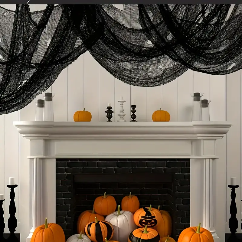 PhantomWeb Halloween Spider Web – Black Polyester for Indoor & Outdoor