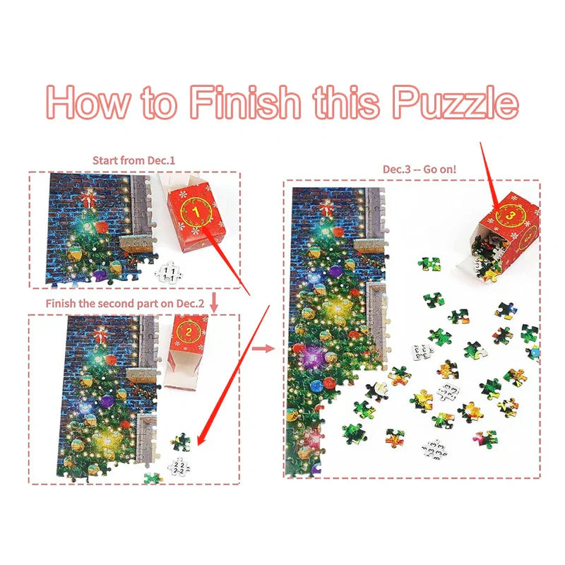 Advent Calendar with Christmas Puzzle – 24 Days Countdown Fun