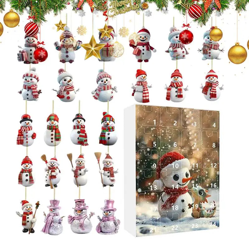 Advent Calendar 2025, Flat acrylic snowman, Christmas countdown