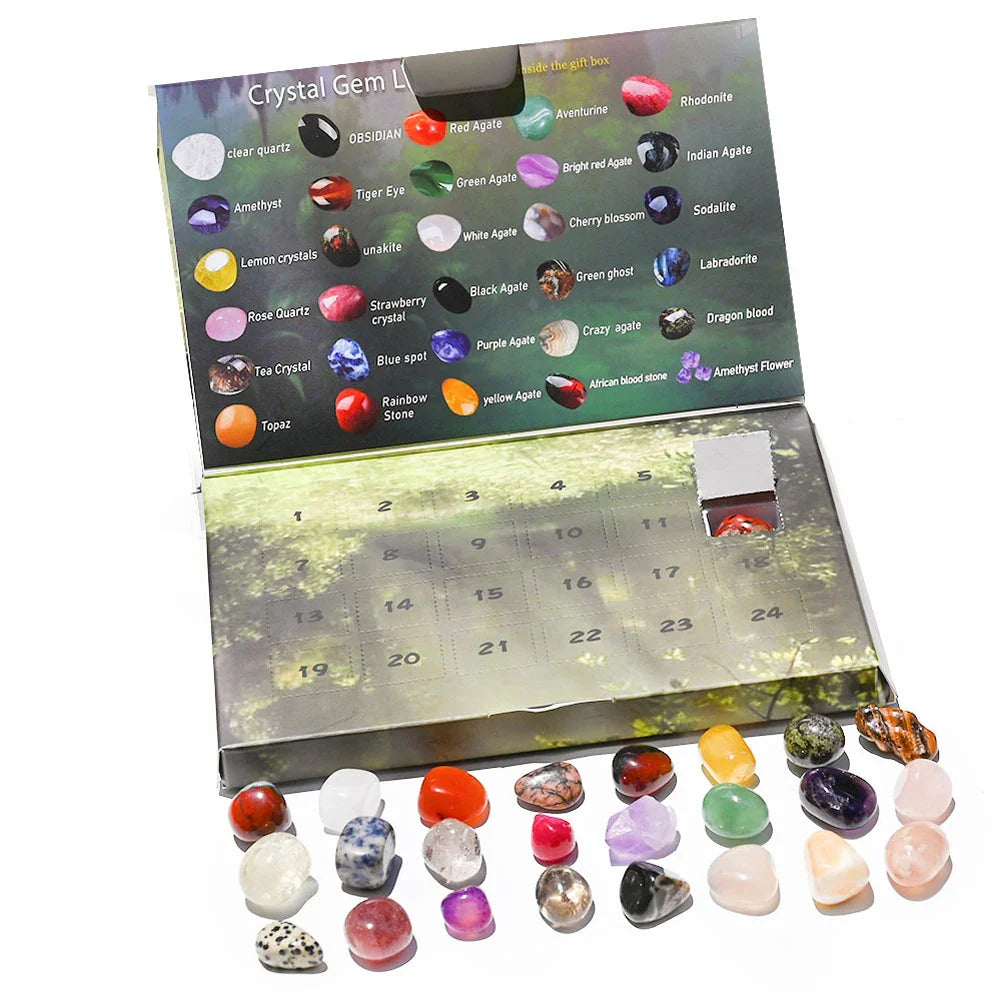 Advent Calendar with 24 Gems and Crystals