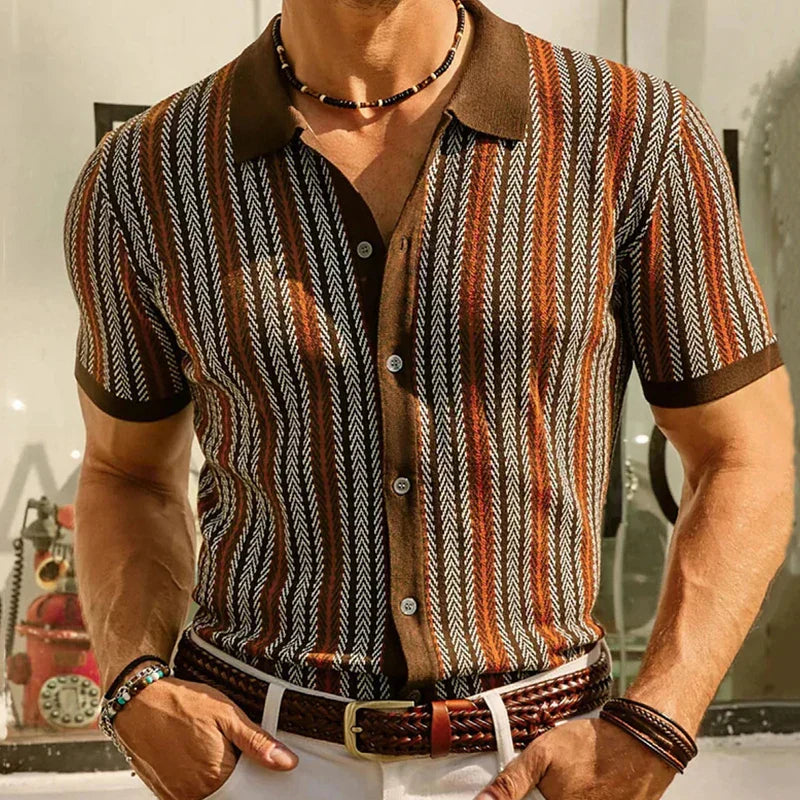 Victor Classique Polo with Chevron Stripes