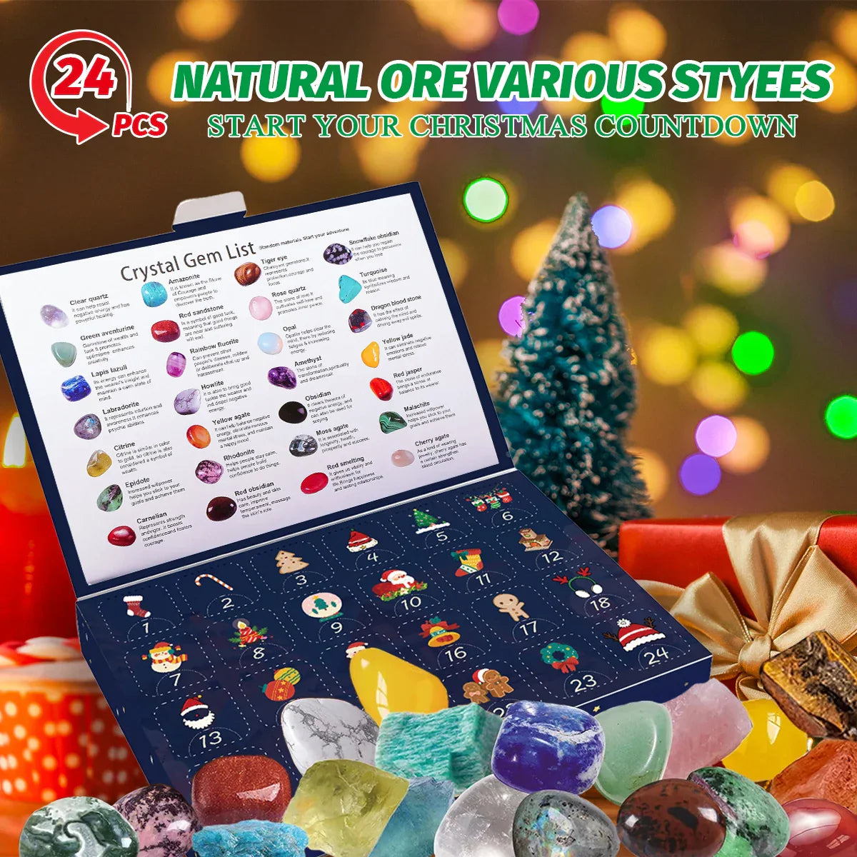 Advent Calendar with Crystal Stones