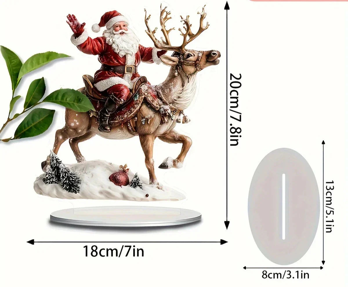 Santa Claus with Reindeer Figurine