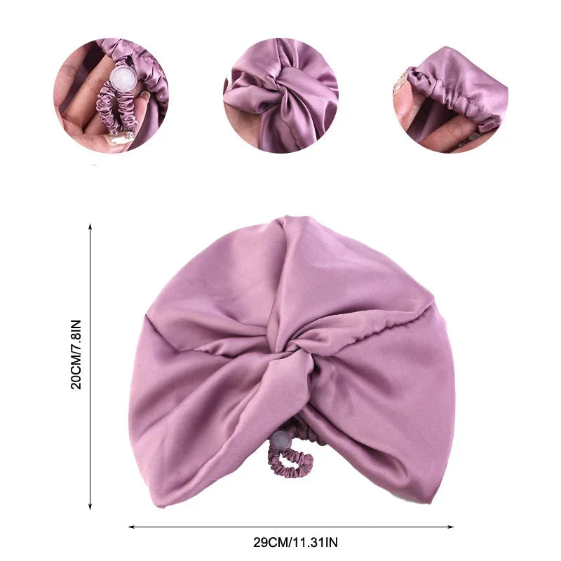 Adjustable silk turban for women - sleep cap and chemotherapy cap
