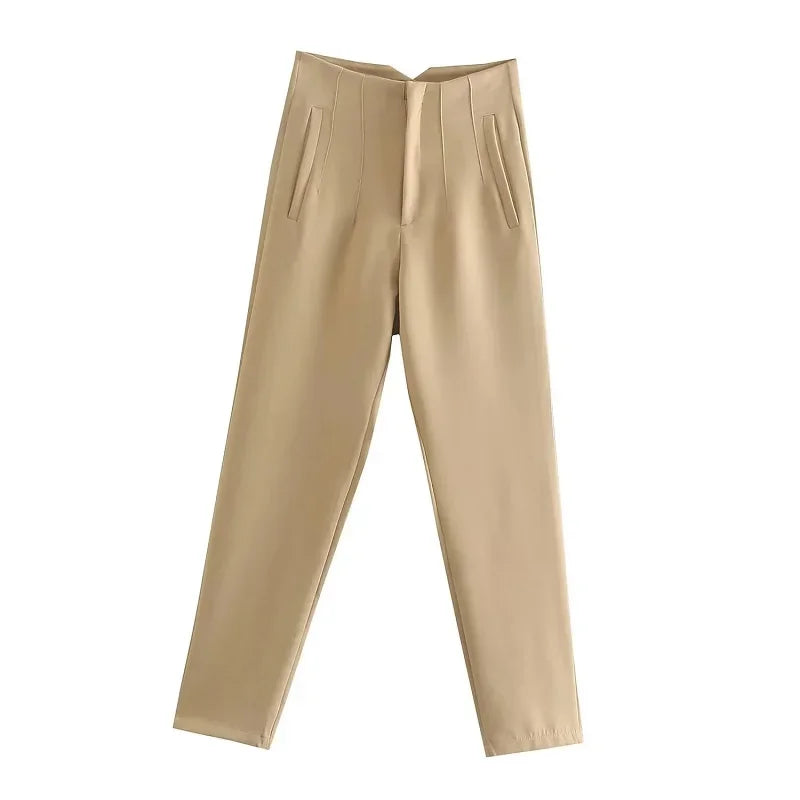 Sara - High-waisted Slim-Fit Formal Pants
