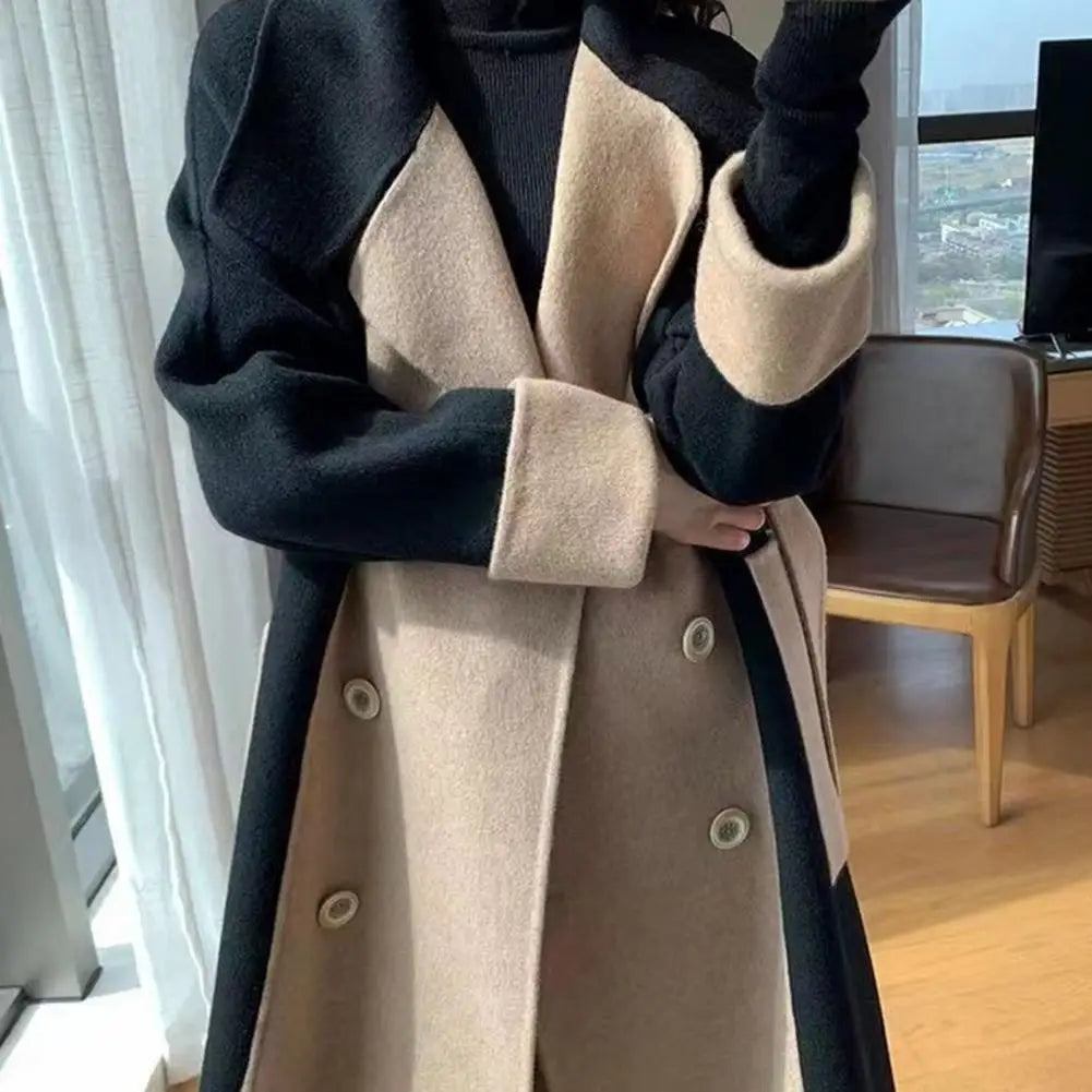 Letecia Two-Toned Coat with Belt
