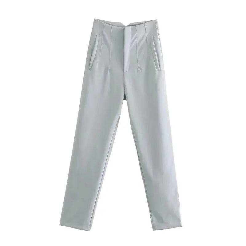 Sara - High-waisted Slim-Fit Formal Pants