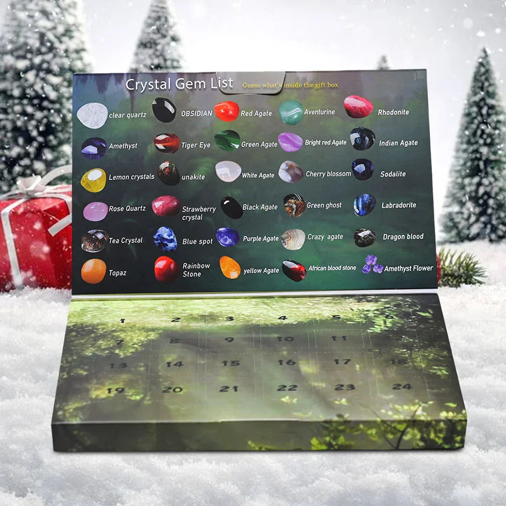 Advent Calendar with 24 Gems and Crystals