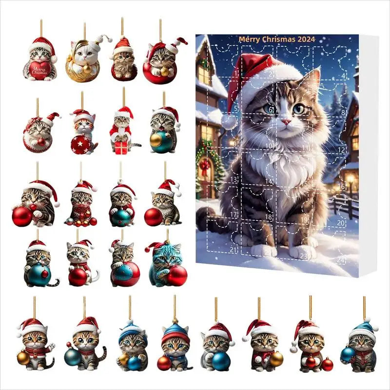 Advent Calendar with Christmas Tree Decor 2025 Cute Animal Comic
