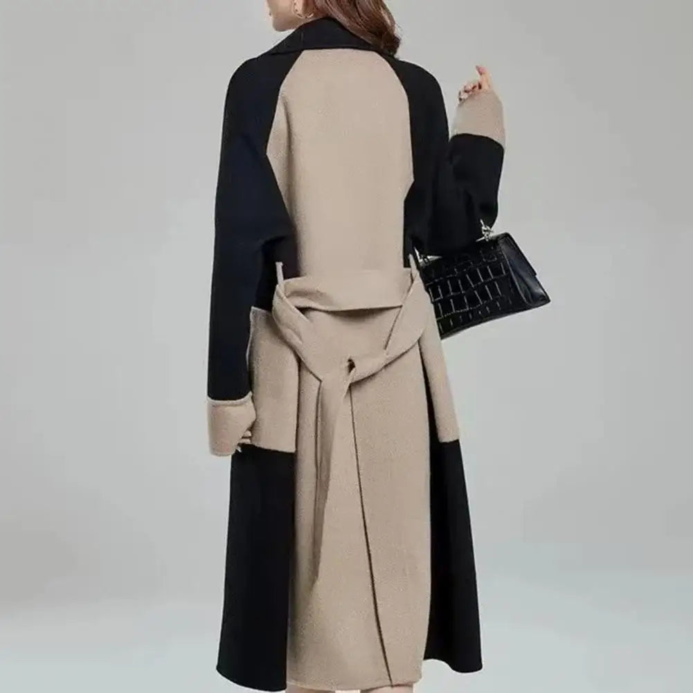 Letecia Two-Toned Coat with Belt