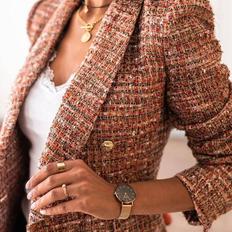Elina - Elegant wrap Blazer with Notch Lapel