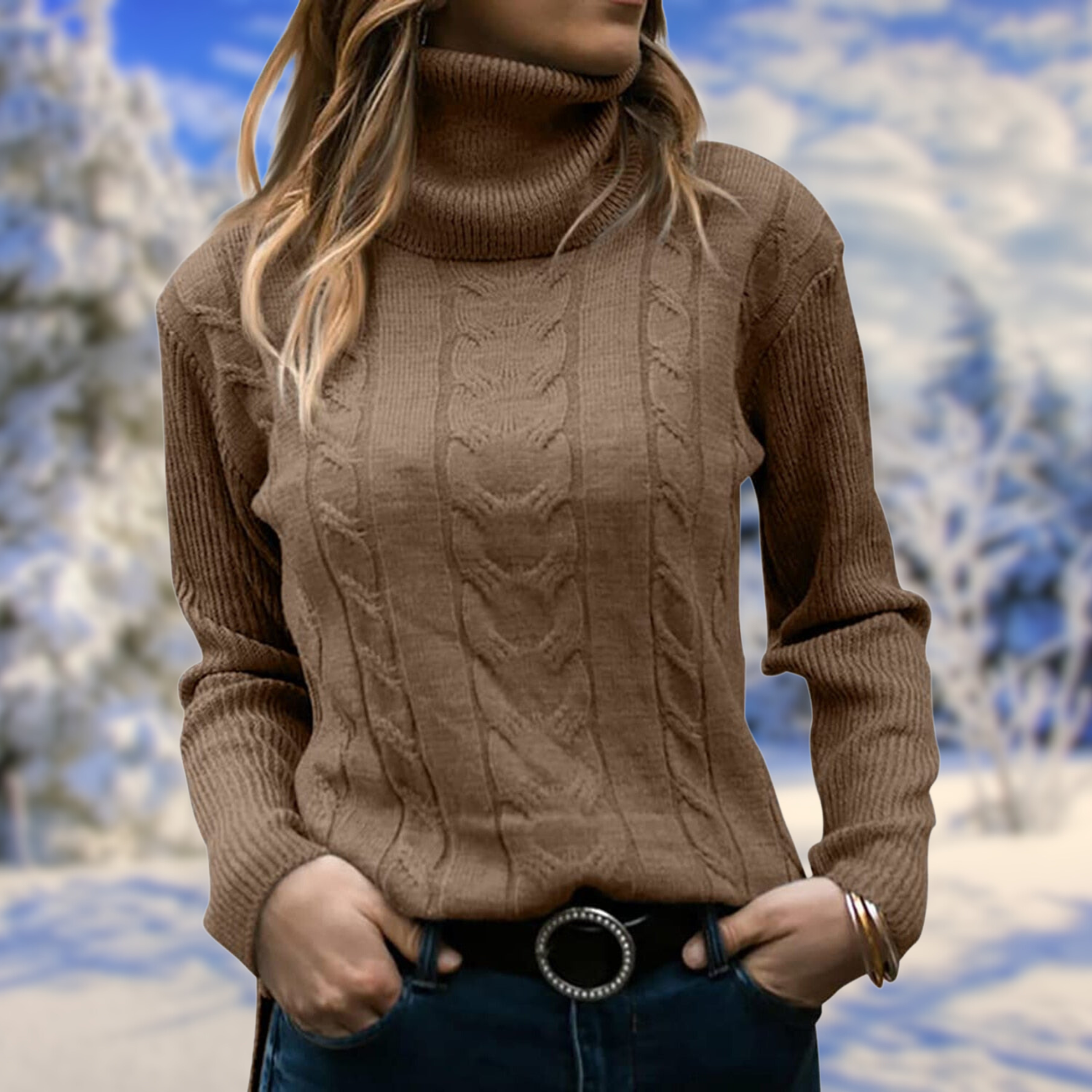 Freda - Warm Long-Sleeved Turtleneck Sweater