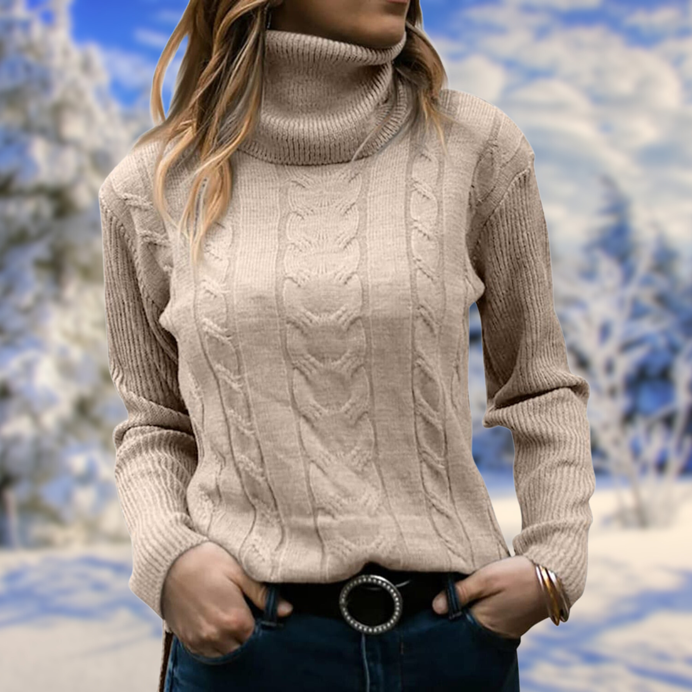 Freda - Warm Long-Sleeved Turtleneck Sweater