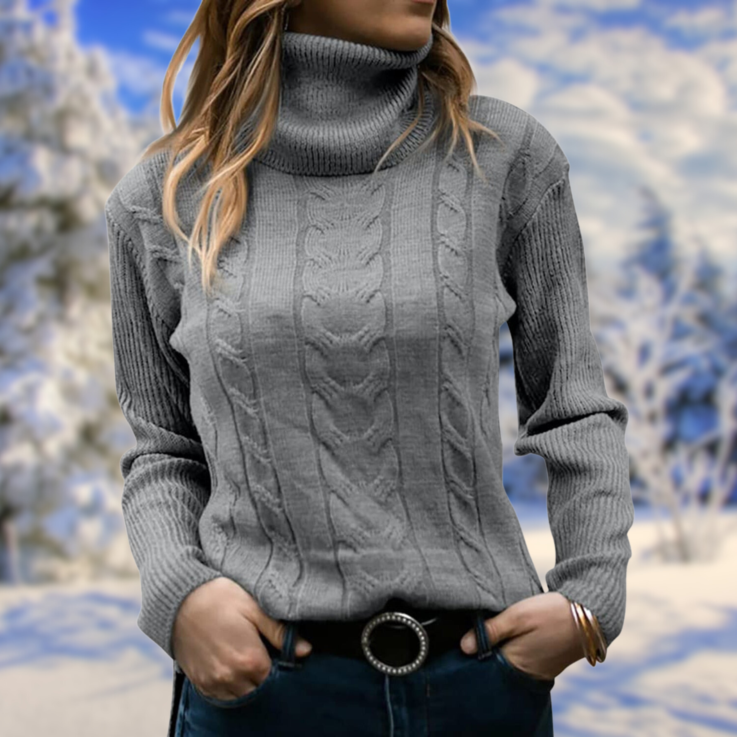 Freda - Warm Long-Sleeved Turtleneck Sweater