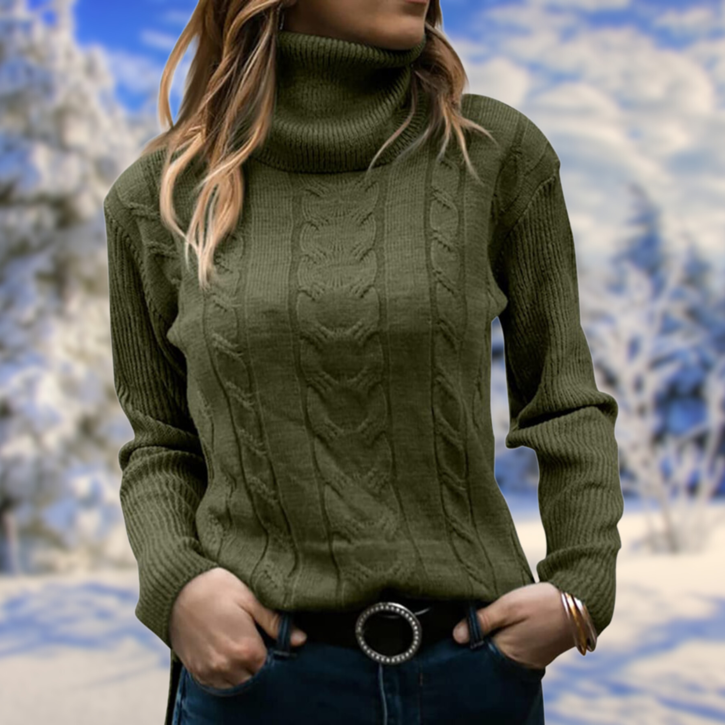 Freda - Warm Long-Sleeved Turtleneck Sweater