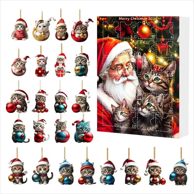 Advent Calendar with Christmas Tree Decor 2025 Cute Animal Comic