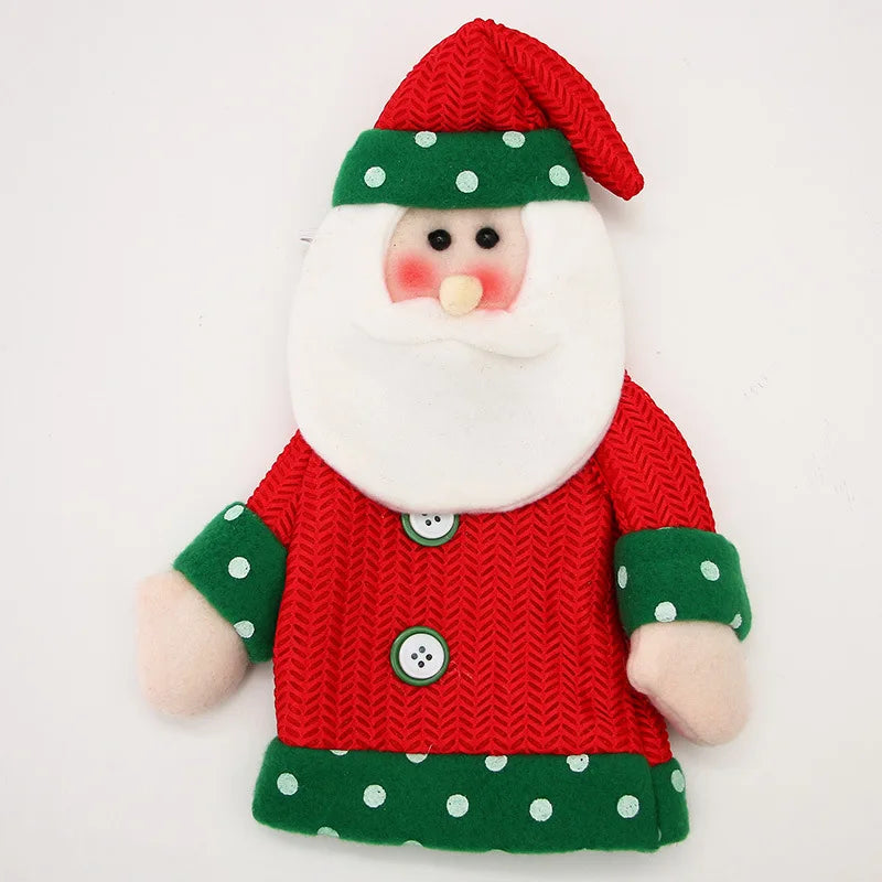 Cartoon Knitted Santa Claus Wine Bottle Cover
