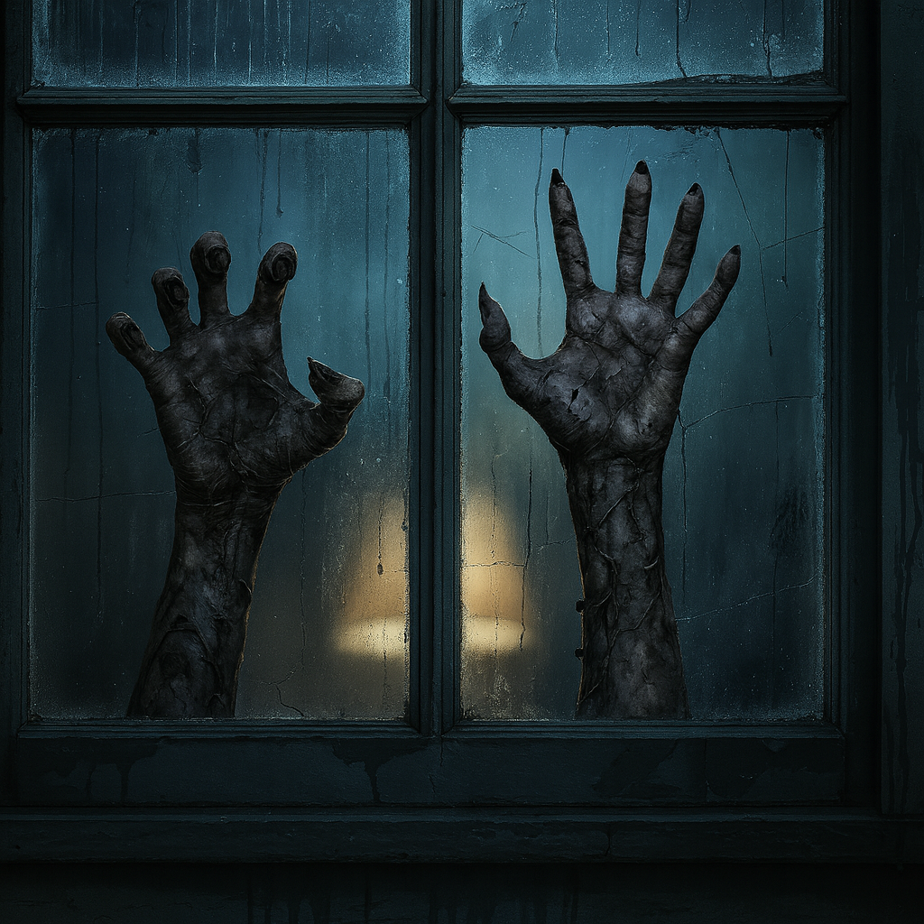 Creepy Zombie Hand Wall Sticker for Halloween – Matte PVC Window Decoration