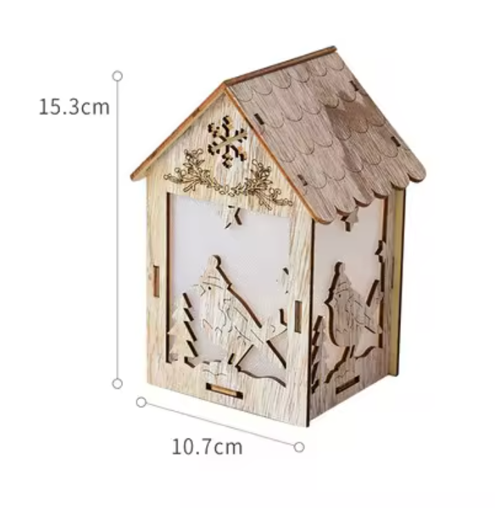 LED Light, Glowing Wooden Cabin