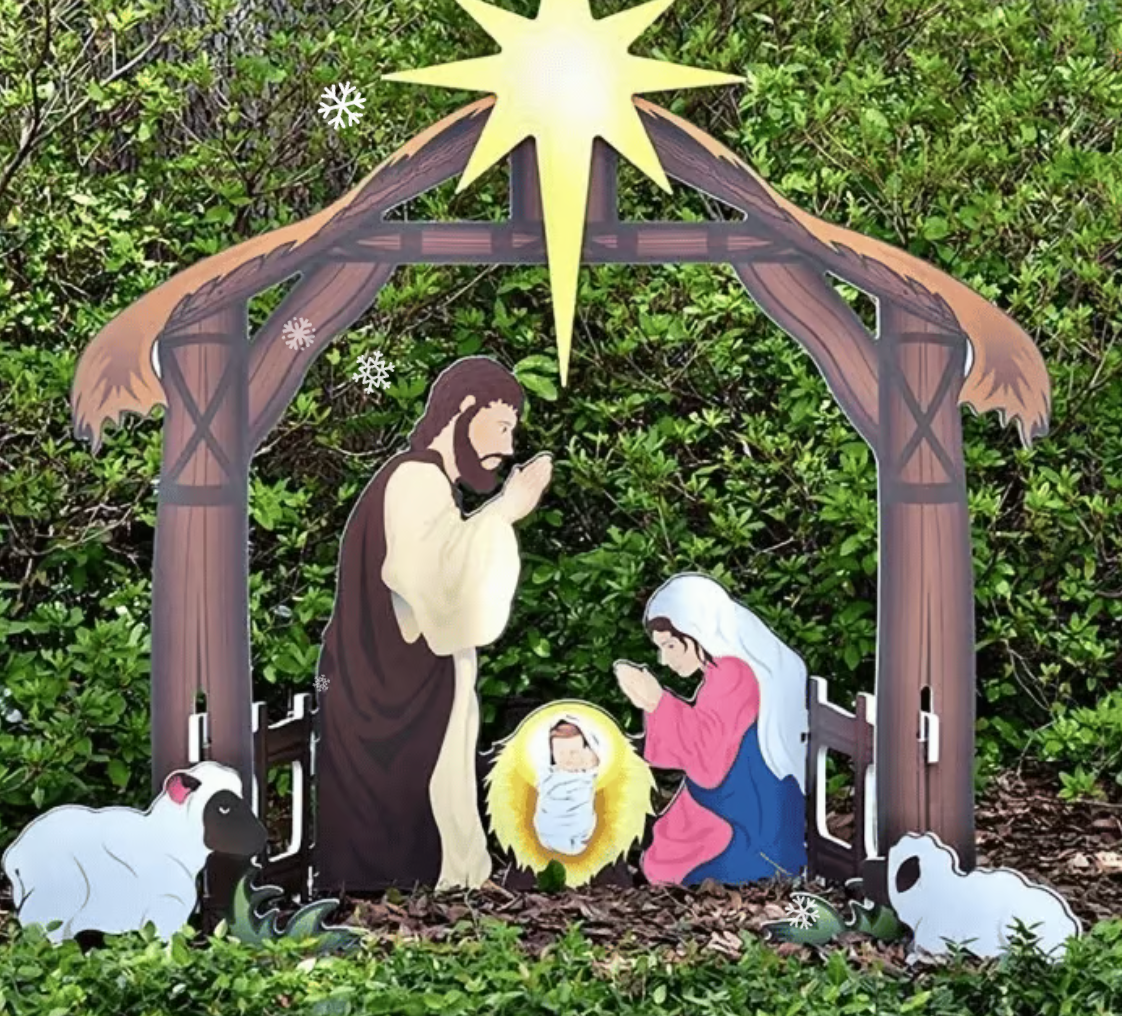 Jesus Christmas Nativity Scene Sign