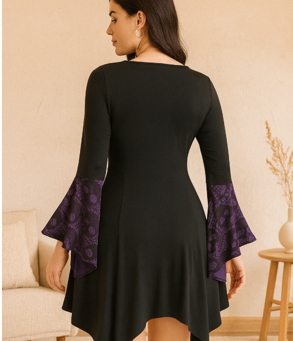 SkullLace Gothic Blouse – Women's Blouse with Skull Print & Waist Ribbon