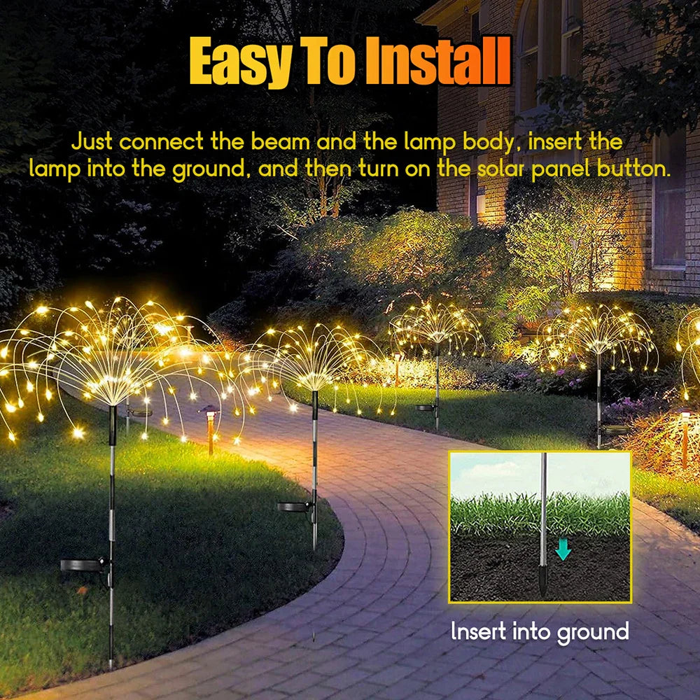Solar Fireworks Light Chain