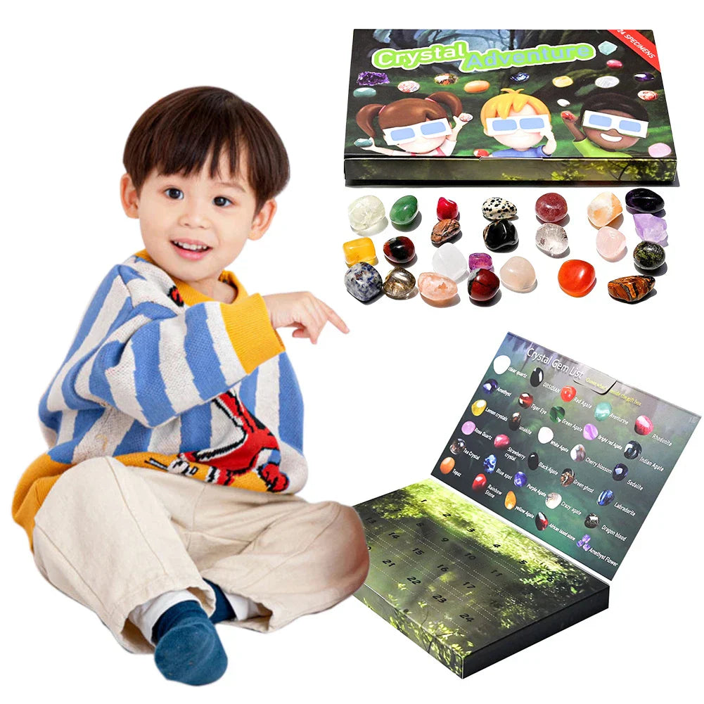 Advent Calendar with 24 Gems and Crystals