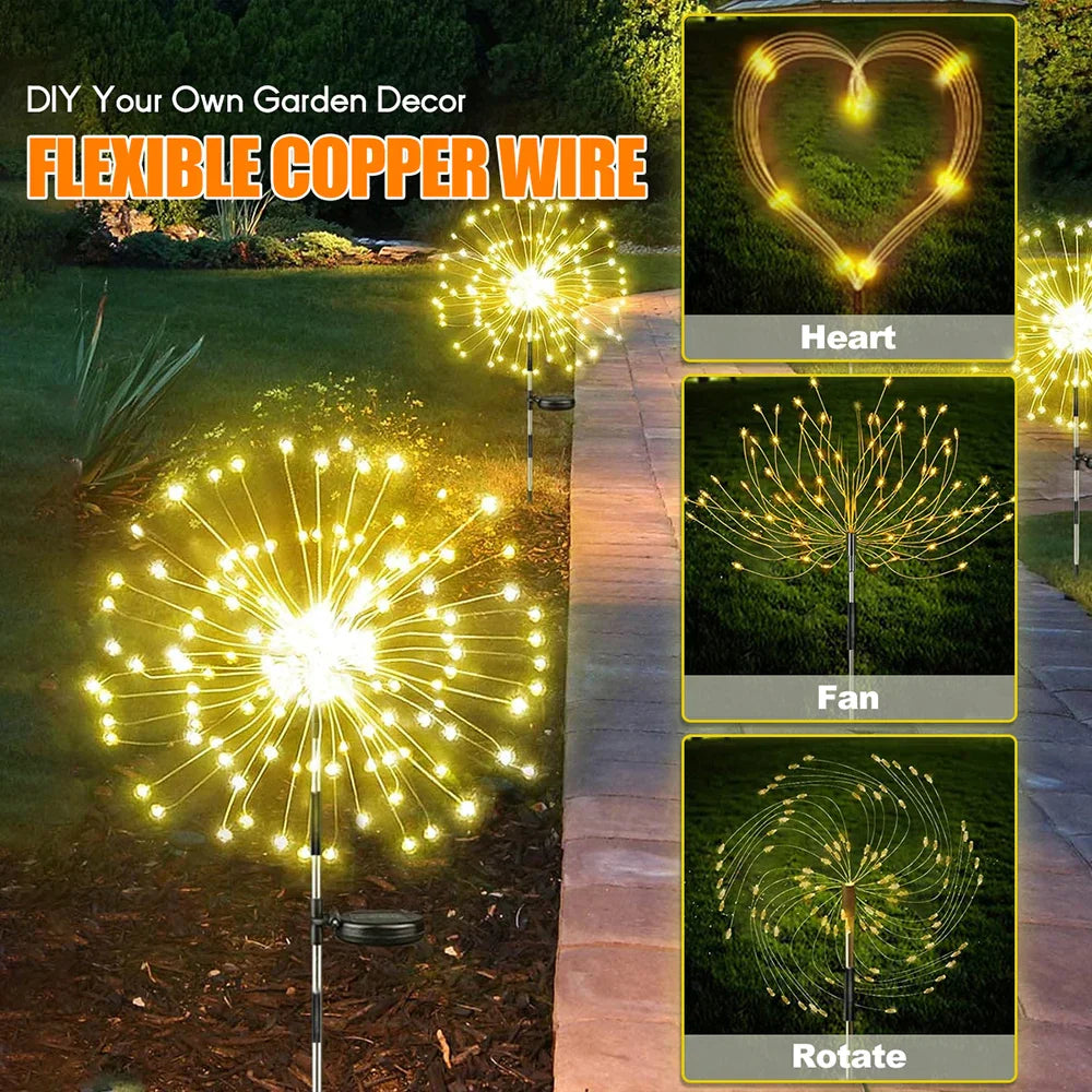 Solar Fireworks Light Chain