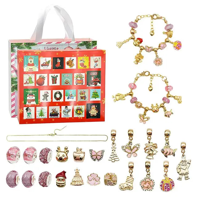 24-Day Advent Calendar with Countdown - DIY Bracelets Set