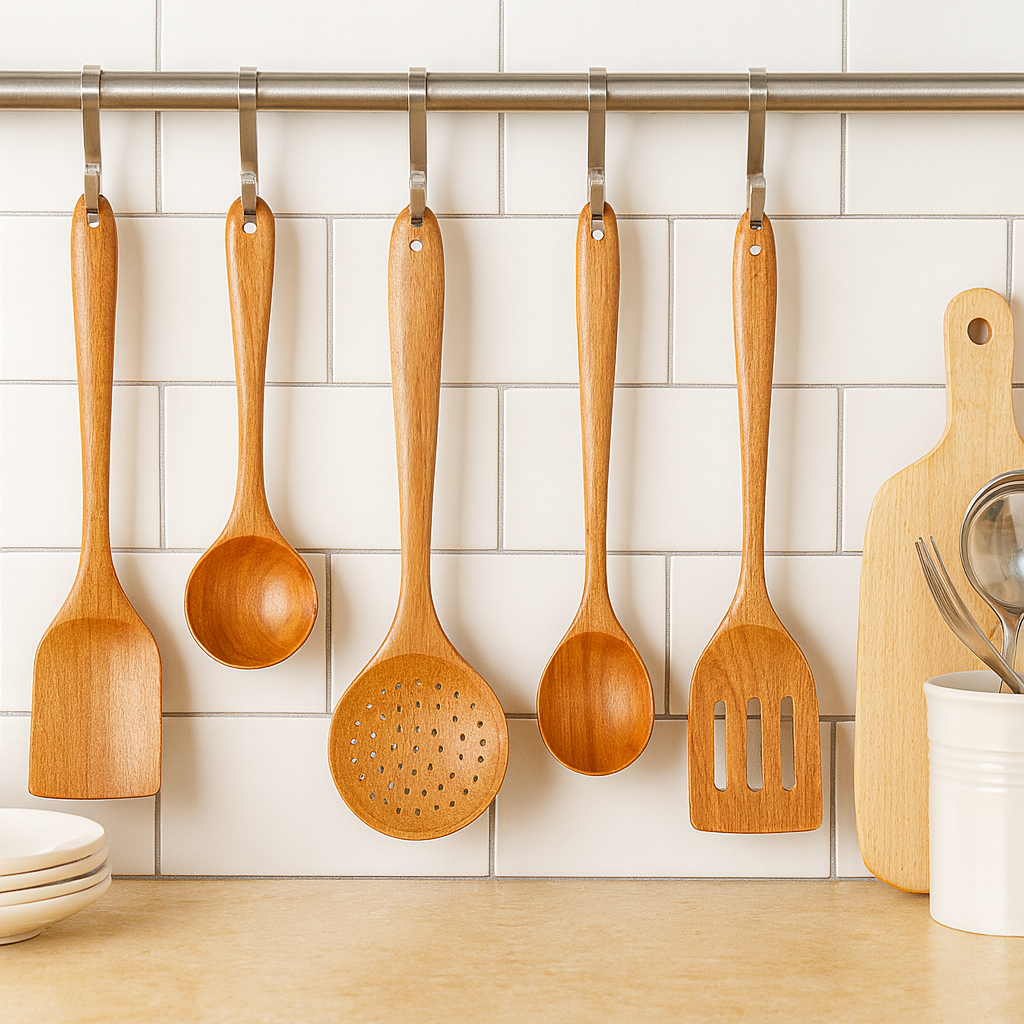 Tevara | 5-Piece Kitchen Utensil Set Made of Teak Wood