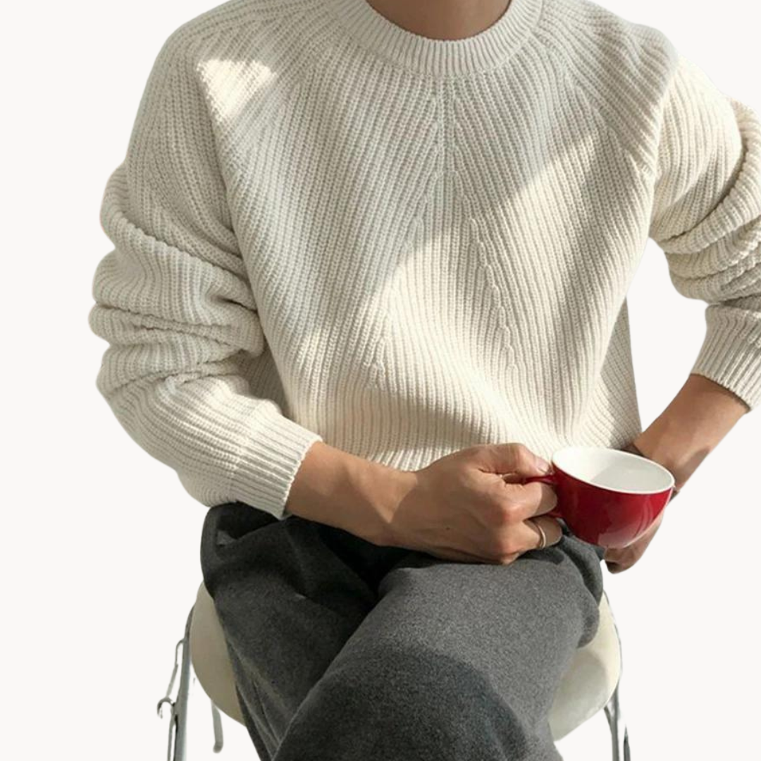 Arne - Warm ribbed sweater with round neckline