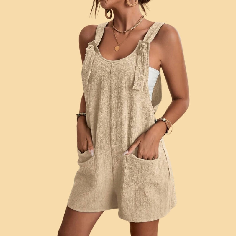 Camila - Casual Short Overall with Straps