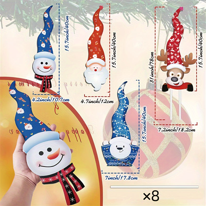 4-Piece Art Deco Christmas Garden Stake Set