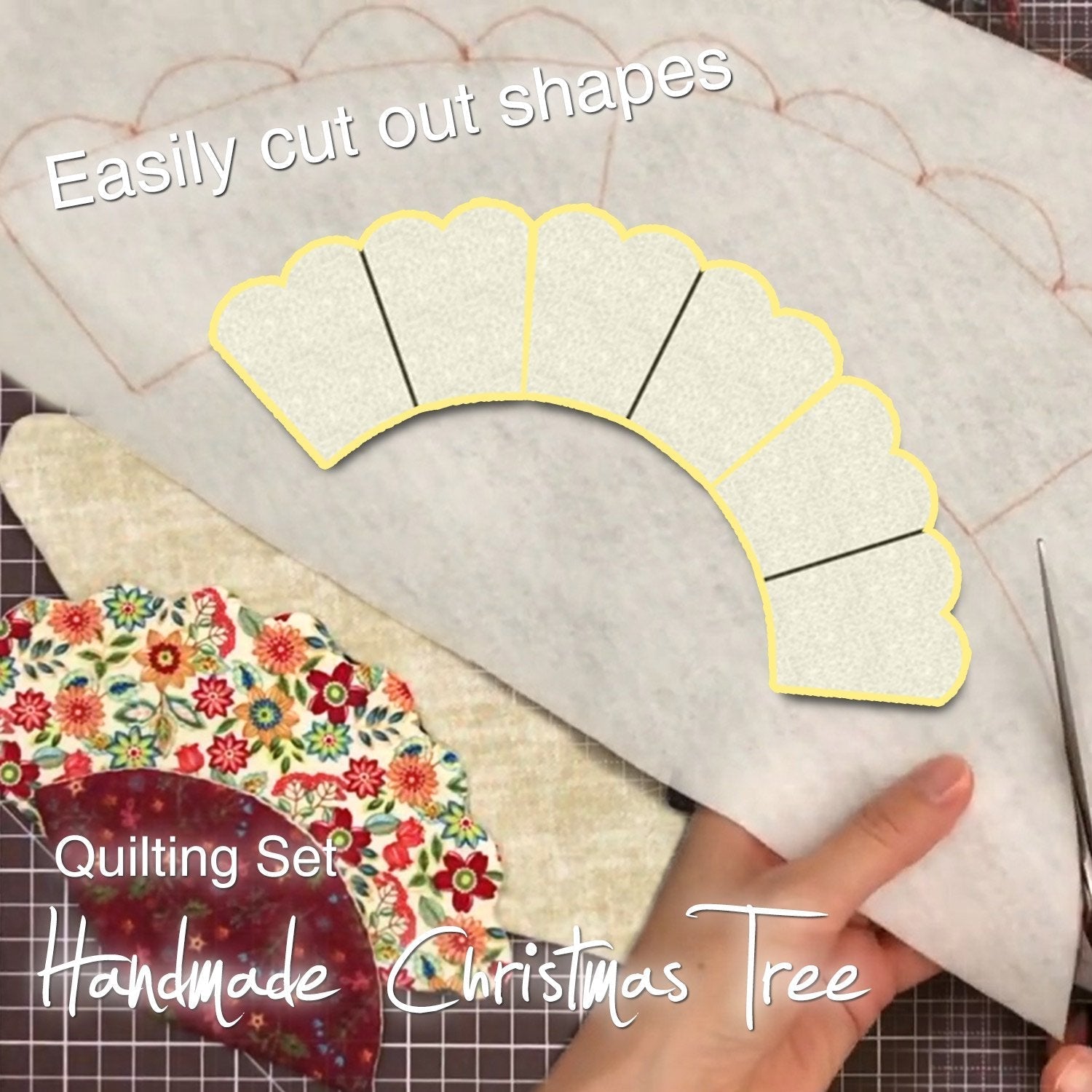 Handmade quilting set for the Christmas tree