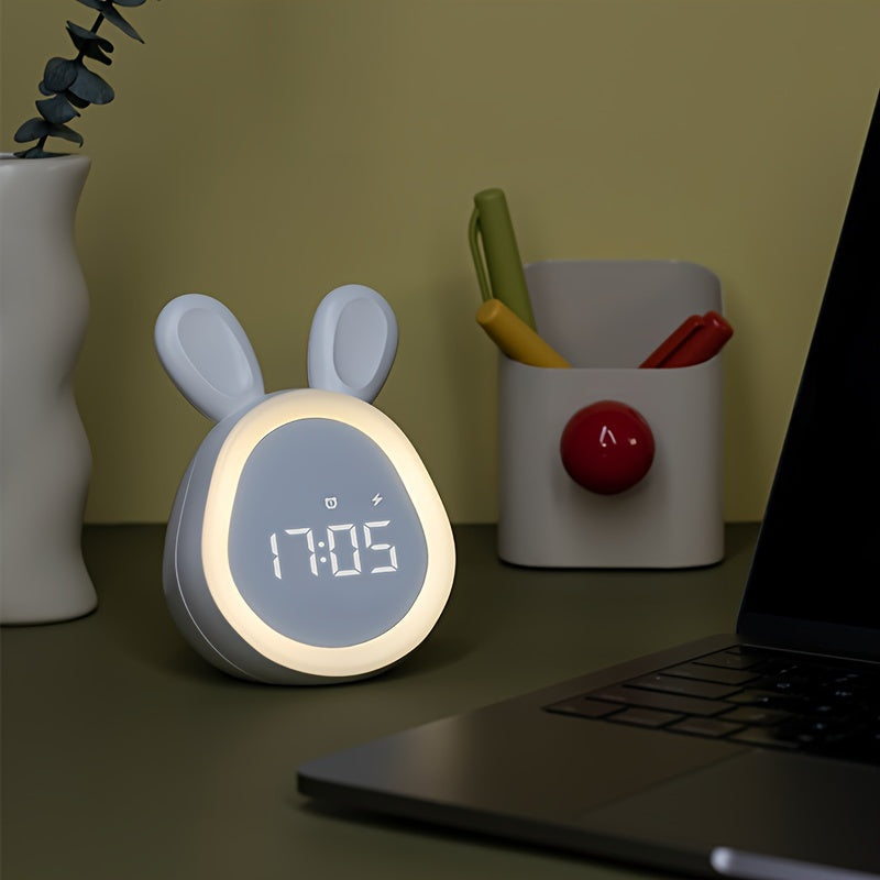 BunnyGlow Cute Alarm Clock with Night Light