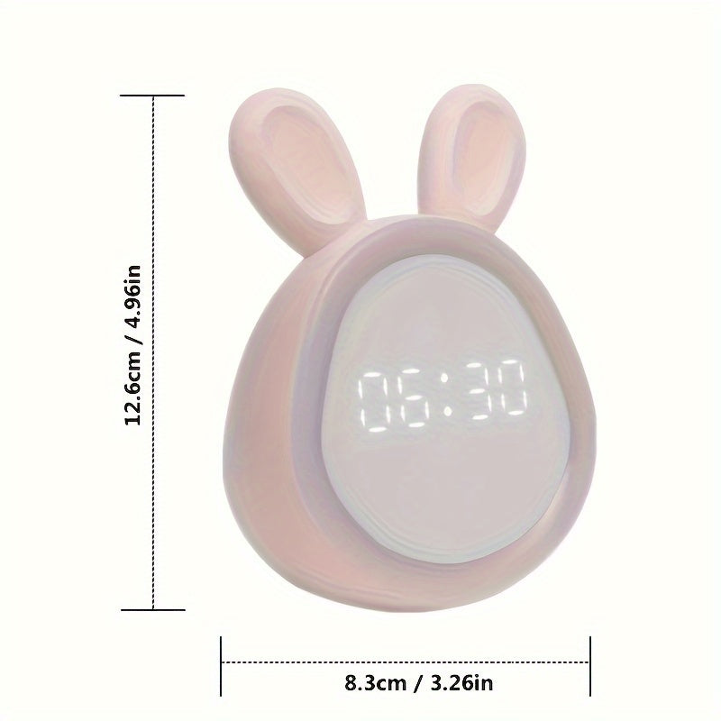 BunnyGlow Cute Alarm Clock with Night Light