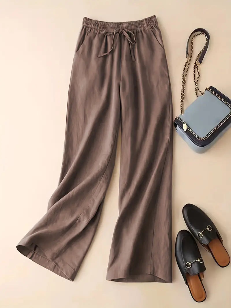 Olivia Weite Wide Leg Pants with Adjustable Waistband