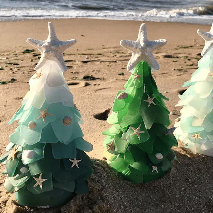 Sea Tranquility: Unique Handmade Glass Christmas Tree
