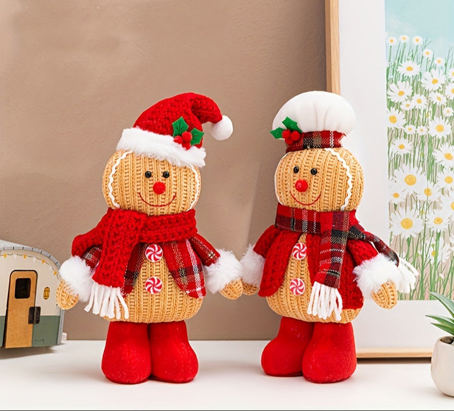 2-piece | Handmade Knit Christmas Figures Decoration