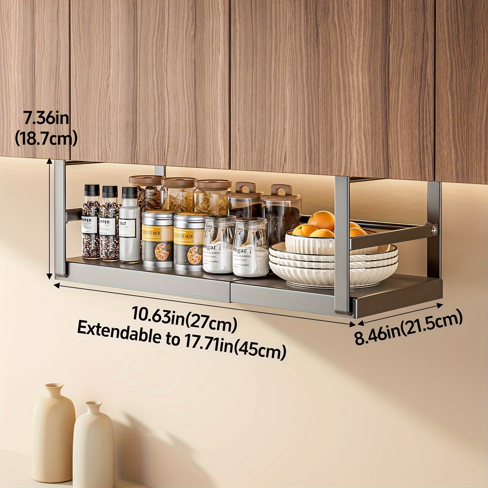 AdjustaShelf Under-Cabinet Organizer – Expandable Metal Storage Rack