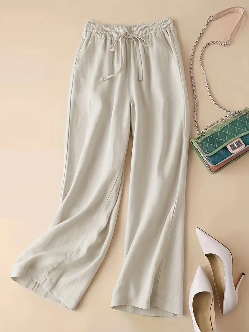 Olivia Weite Wide Leg Pants with Adjustable Waistband