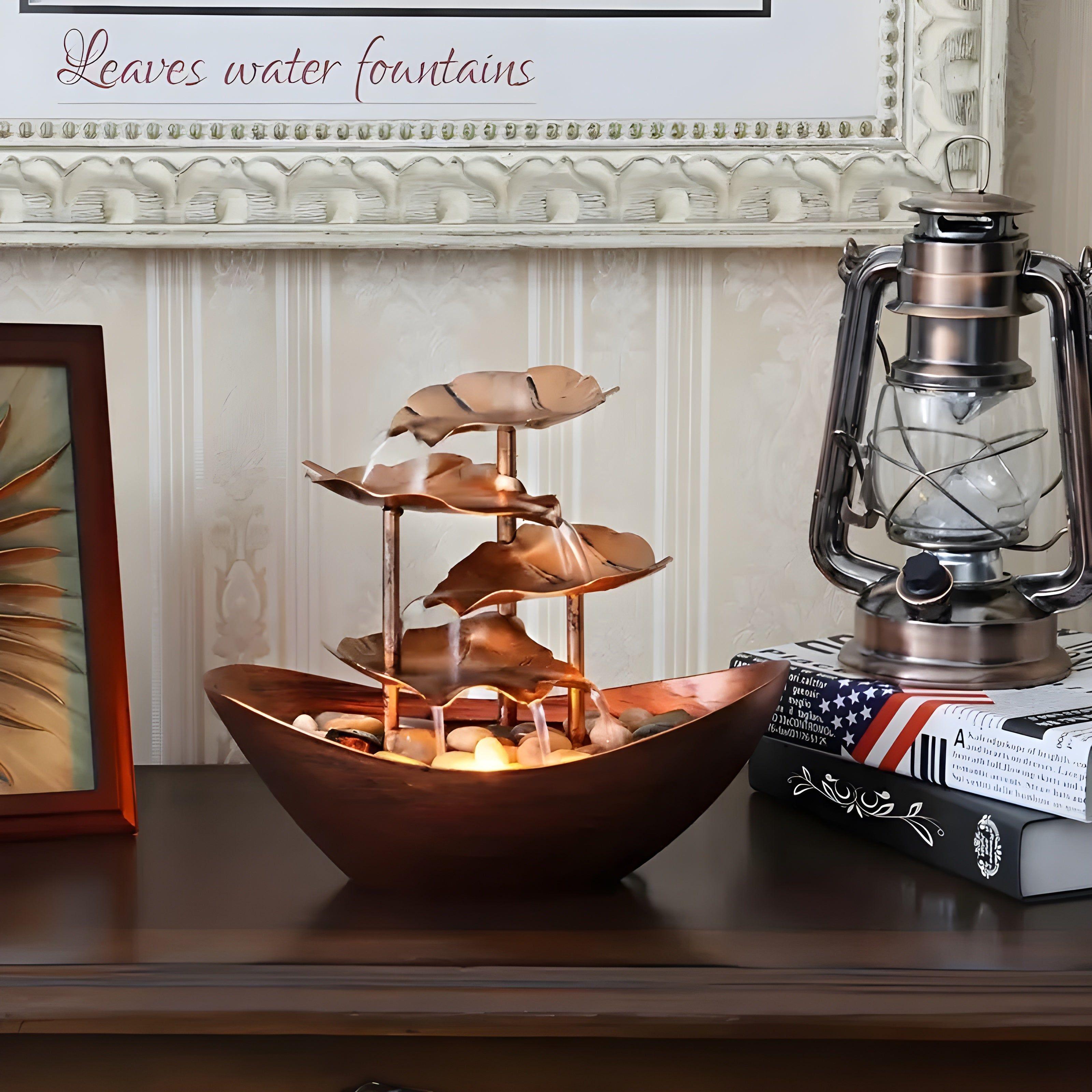 LED Decorative Leaf-Inspired Fountain